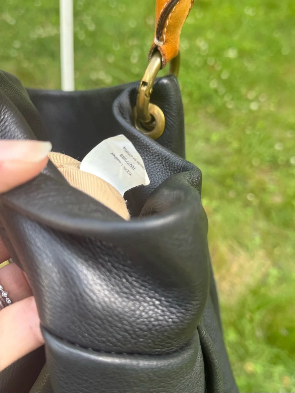 J.Crew Soft Black Leather Hobo Shoulder Bag